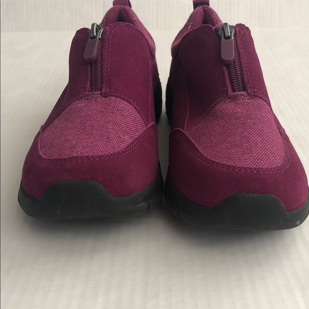LANDS’ END Women’s Zip Front Leather Loafer purple fuchsia Size 8.5 - Picture 6 of 9